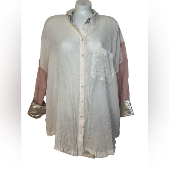 Free People Rainbow Rays Lightweight Button Down - Picture 3 of 9